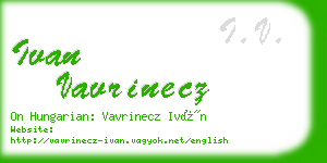 ivan vavrinecz business card